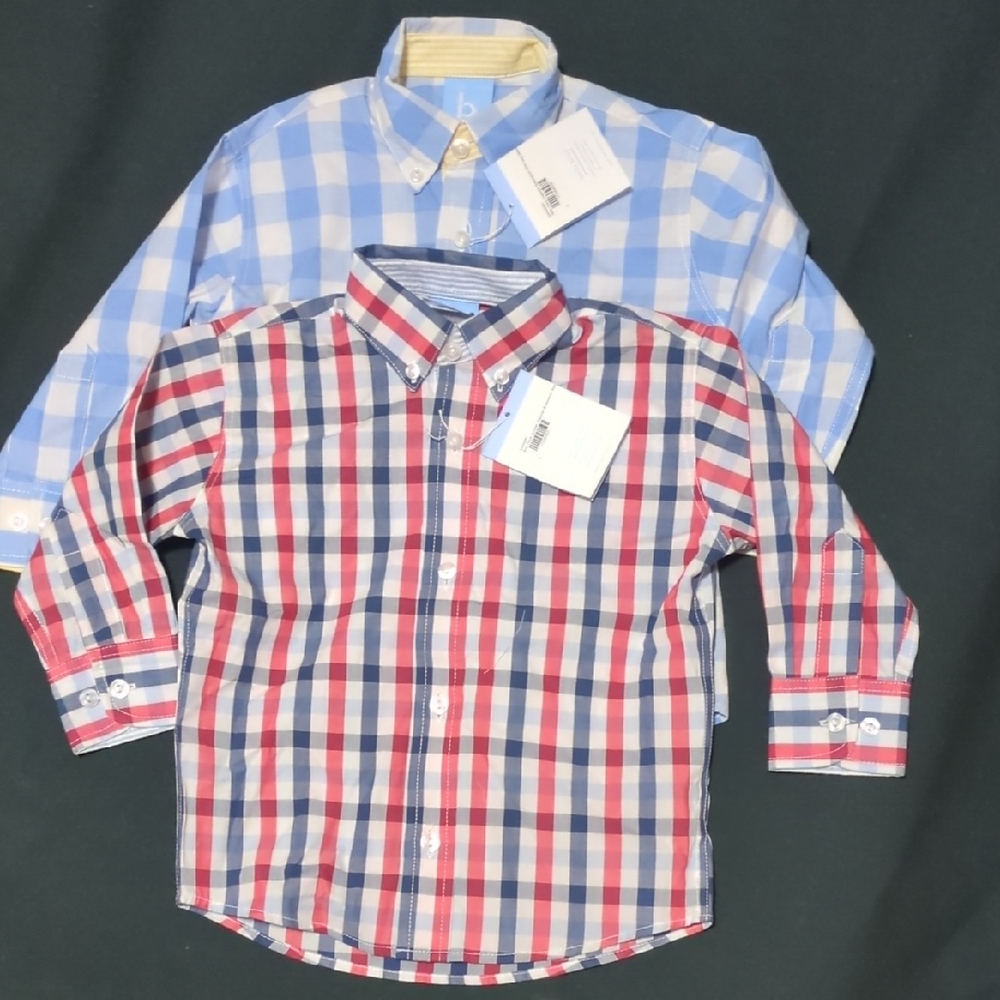 bella bliss Red and Blue Checkered Button Down Shirts